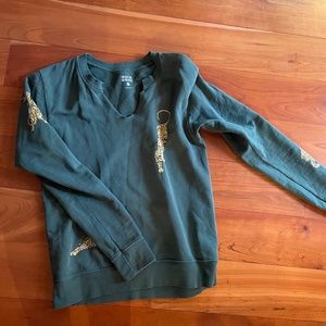 Anthropologie green tiger sweatshirt